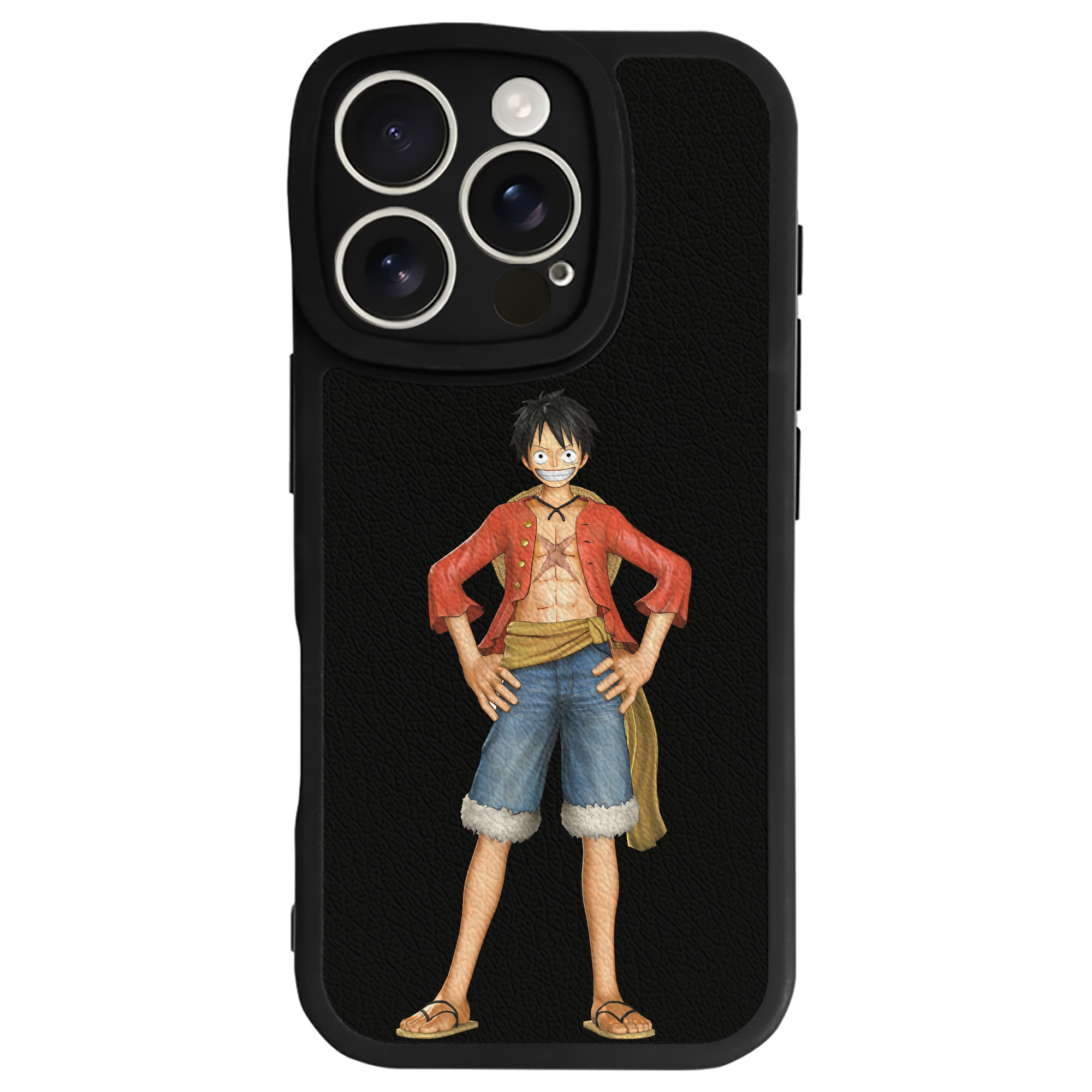 （画像用） ワンピース モンキー・D・ルフィ ONE PIECE Monkey D. Luffy 【iPhone 16シリーズ対応】シリコンスマホケース（レザー調） 材質：シリコン
